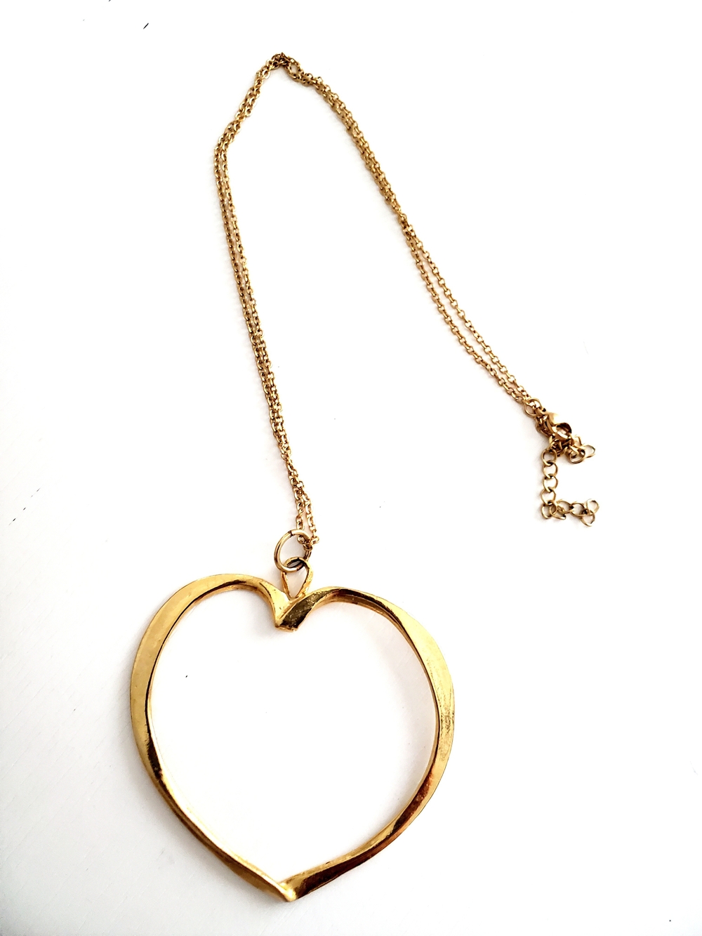 Gold Heart Pendant Necklace - Women Jewelry